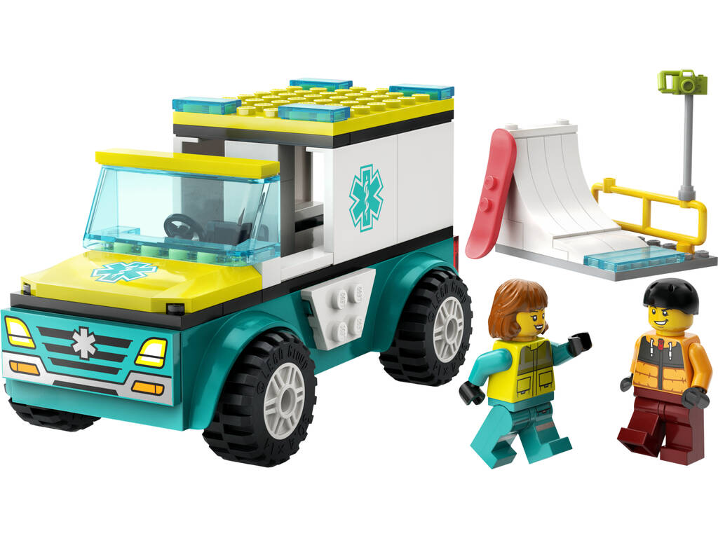 Lego City Ambulancia de Emergencias y Chico con Snowboard 60403
