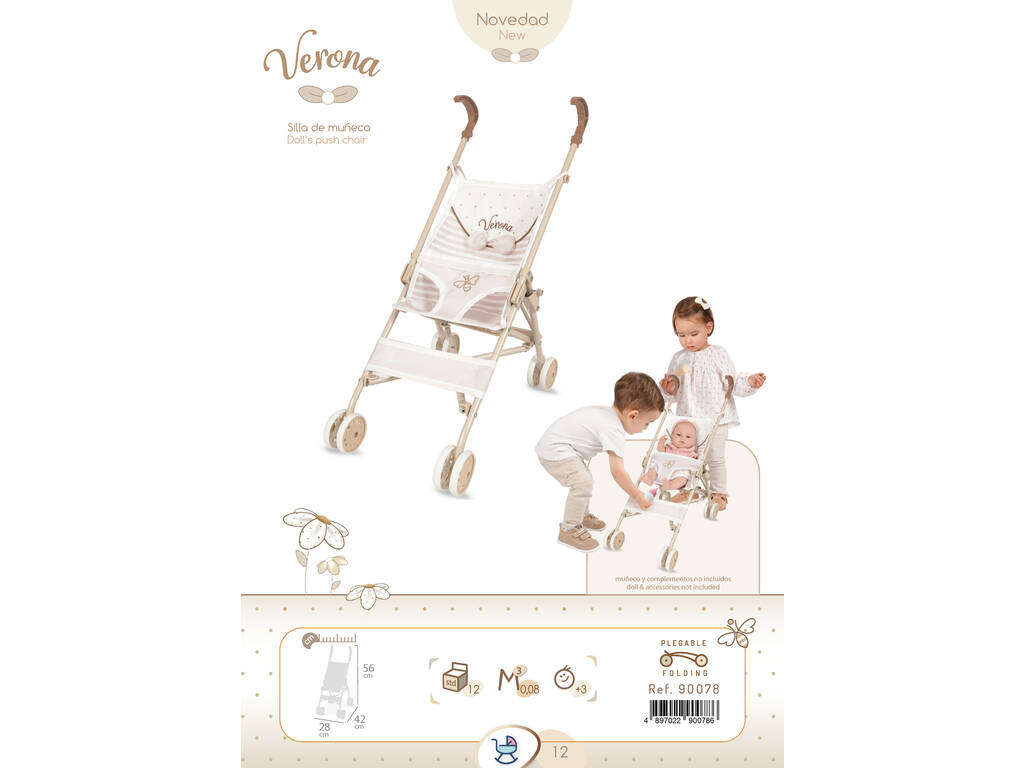 Verona DeCuevas Chaise pliante pour poupées Chariot 90078