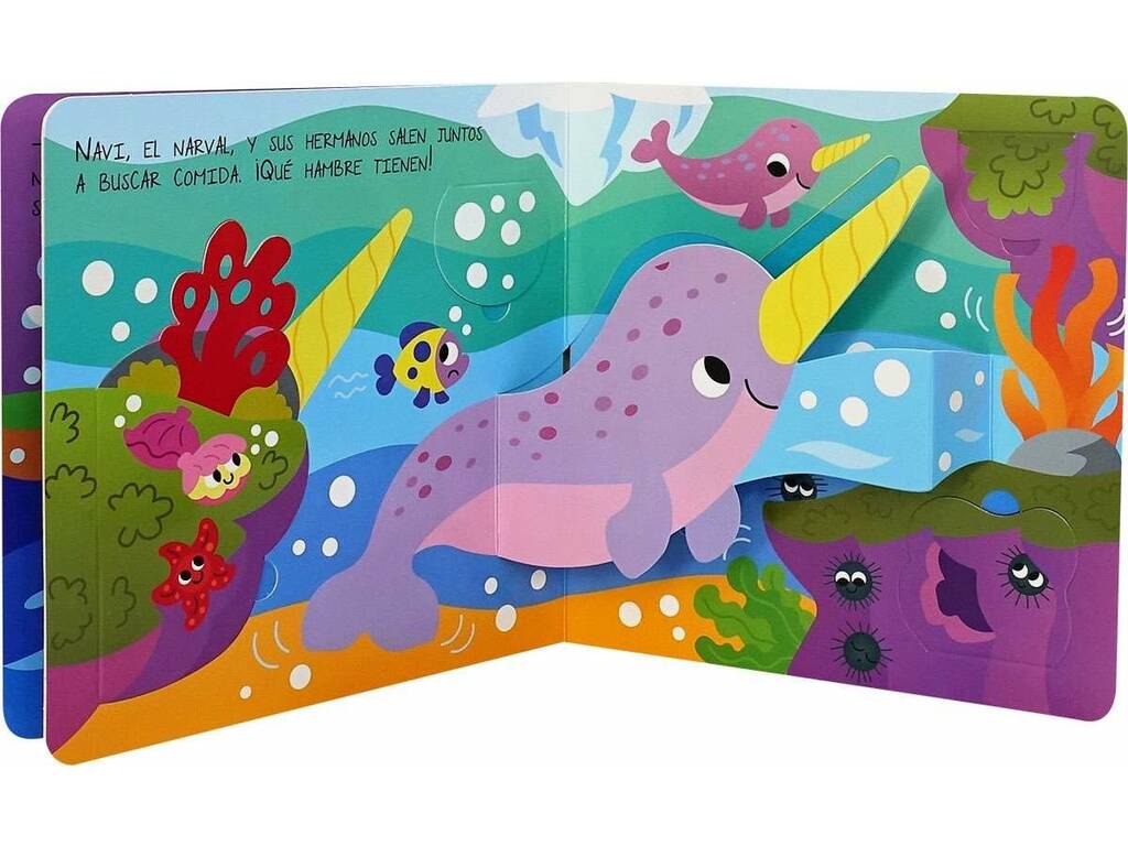 Livre dépliant et découvertes sur les baleines avec pop-ups et rabats