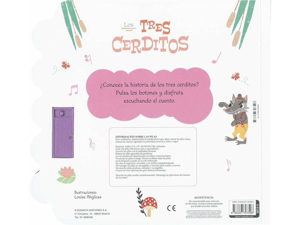Livre Écoutez l'histoire des trois petits cochons avec les sons