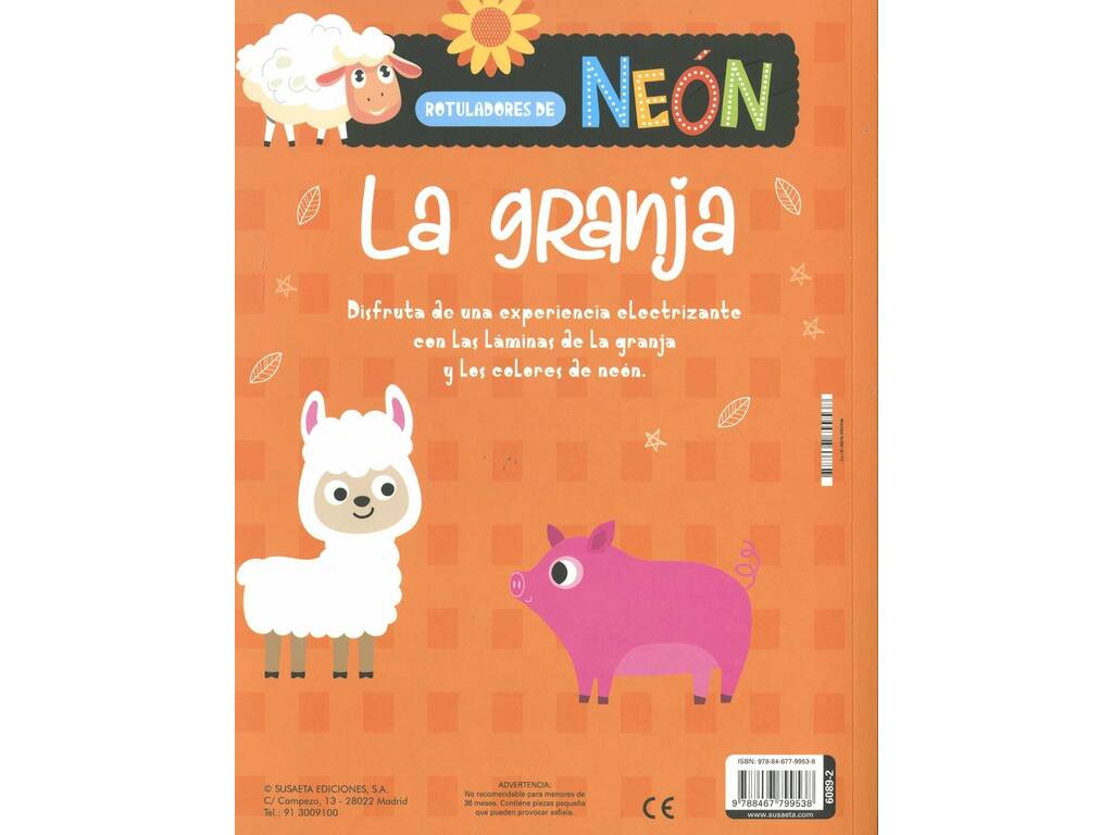 Rotuladores de Neón Libro para Colorear La Granja Susaeta S6089002