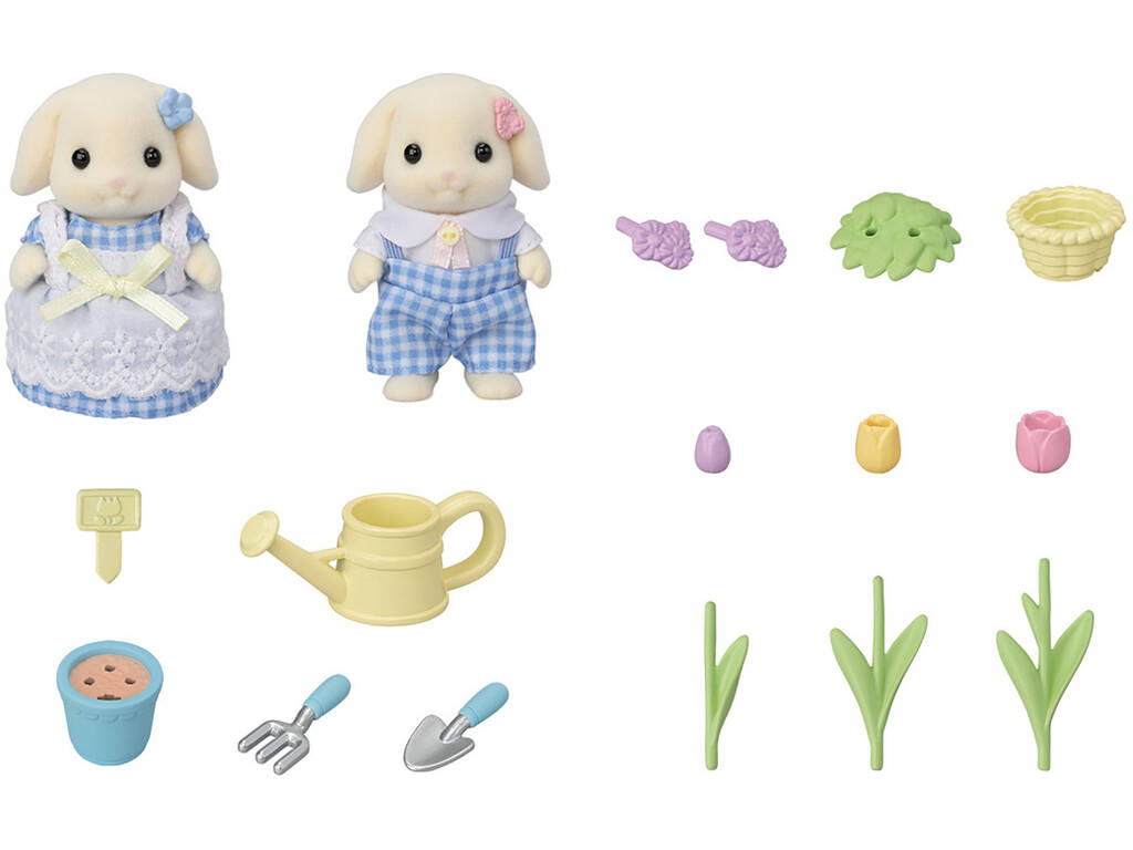 Sylvanian Families Set Irmãos Coelho Flor Epoch Para Imaginar 5736