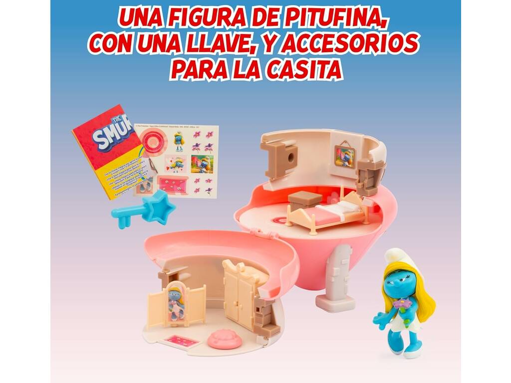 Smurfs Playset Casinha com Figura e Chave Mágica Famosa PUF20000