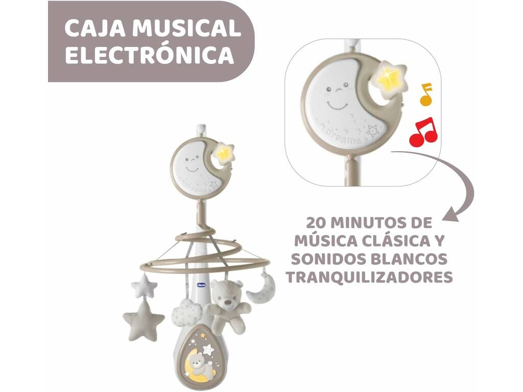 Mobile pour berceau Next2Dreams 3 en 1 avec lumière et sons