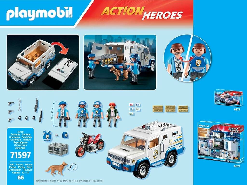 Playmobil Action Heroes Transporte Dinero Policía 71597