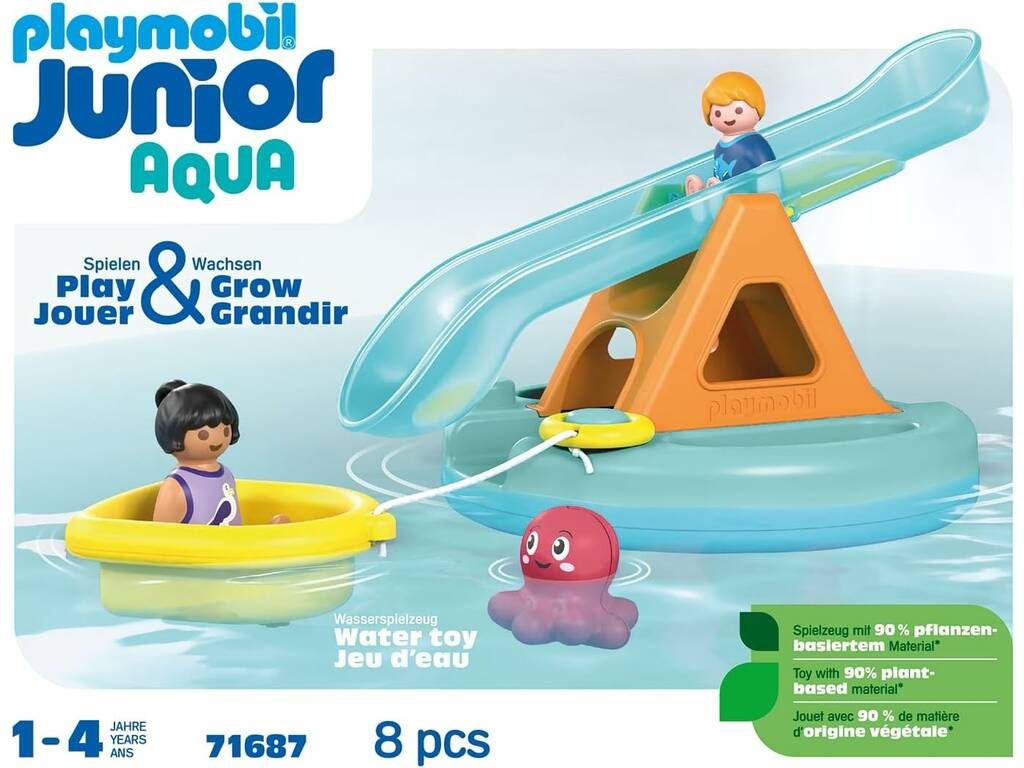 Playmobil Junior Île de bain aquatique avec toboggan 71687