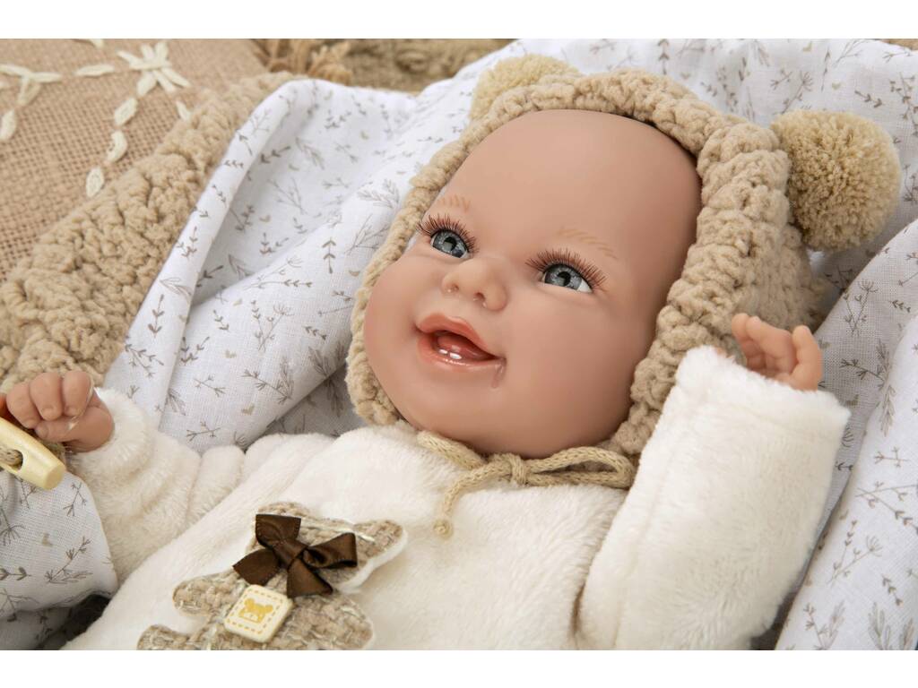 Muñeca Elegance Babyto Marrón 35 cm. con Manta de Arias 60828