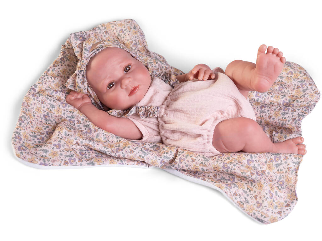 Sweet Reborn Baby Doll Luca de 42 with Flower Blanket Antonio Juan 80325