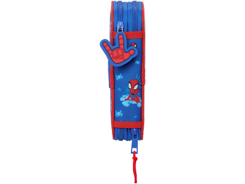 Plumier Doble Pequeño 25 Piezas Spiderman Neon de Safta 442432854