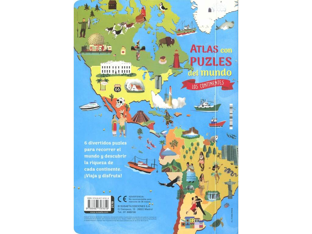 Livre Atlas Puzzle du Monde. Les Continents