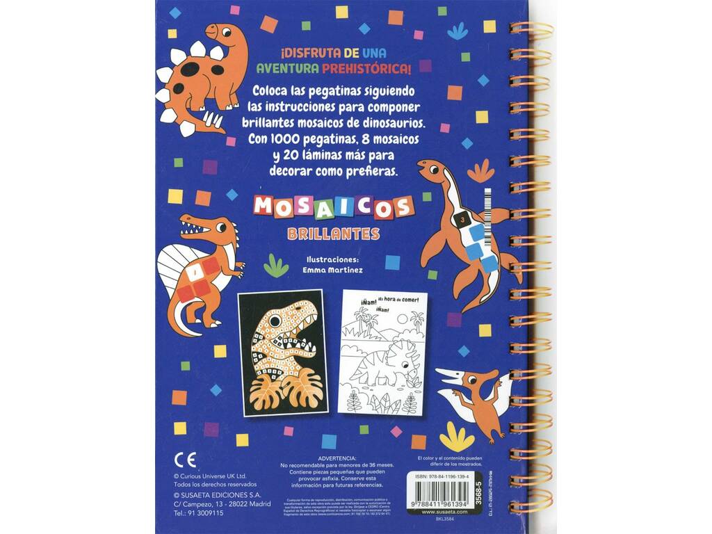 Créer et colorier des dinosaures avec le livre Bright Mosaics