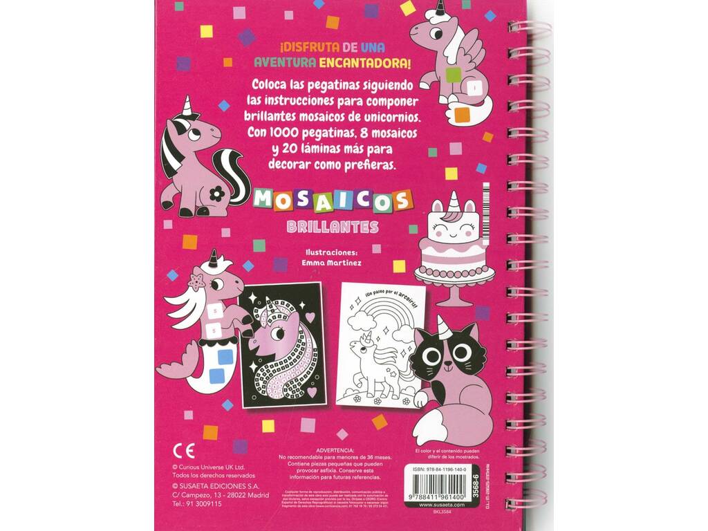 Livre Créez et colorez des licornes avec des mosaïques de paillettes