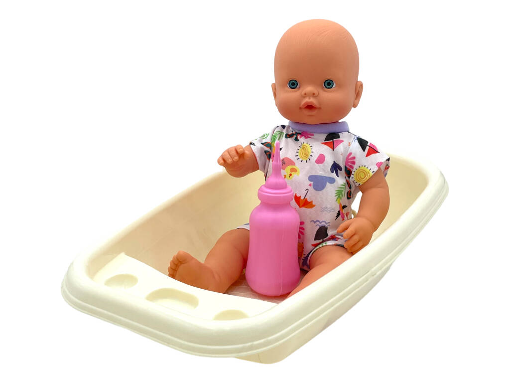 35 cm große Pipí Babypuppe mit Badewanne und Fläschchen