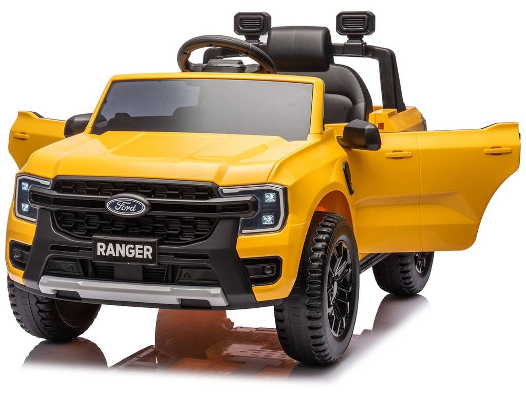 Coche Descapotable Ford Ranger Amarillo de 12V con Radio Control