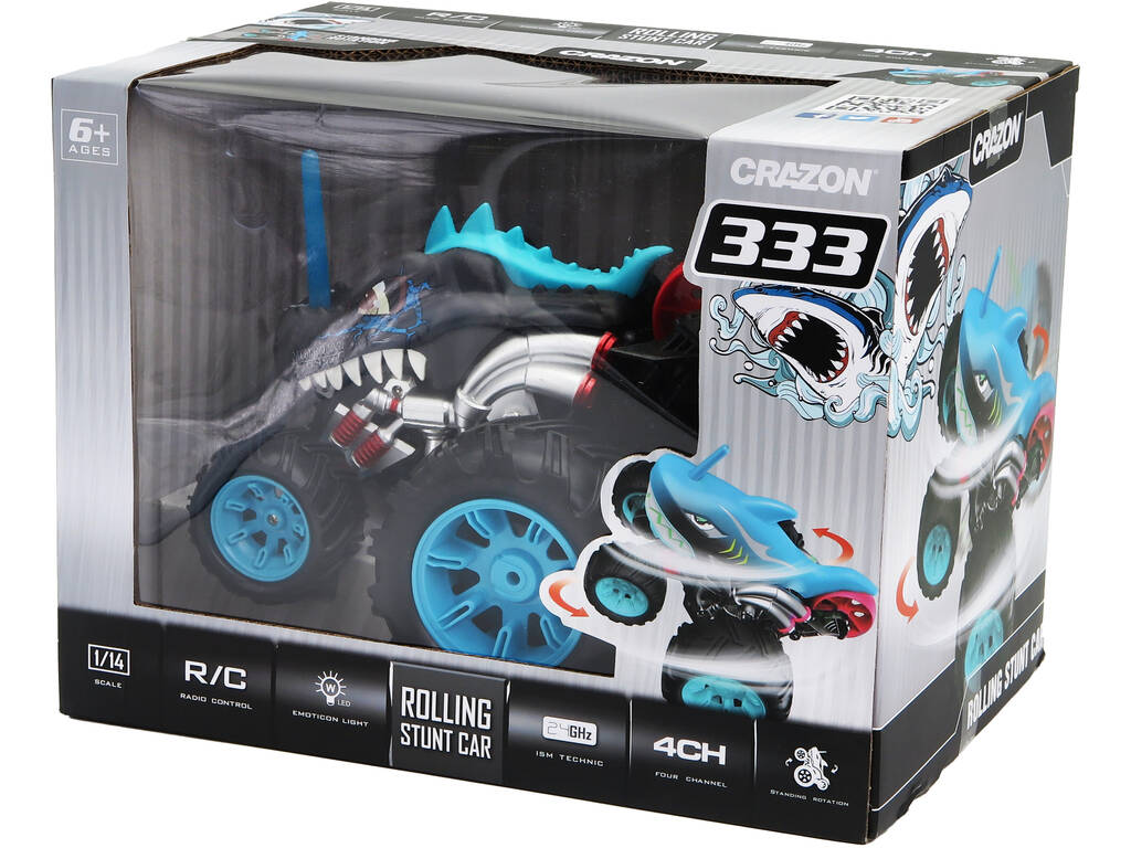 Coche Radio Control Crazon Rolling Stunt Car Cocodrilo Negro