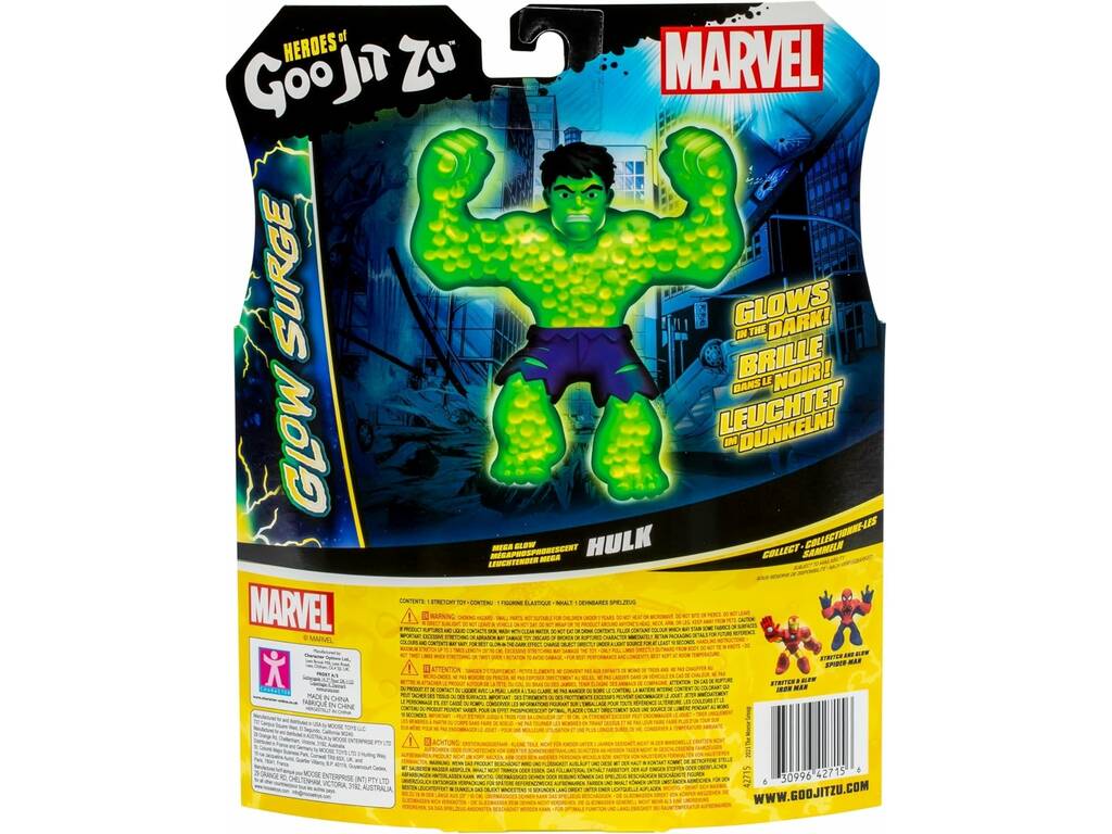 Heroes Of Goo Jit Zu Glow Surge Marvel Hulk Figure