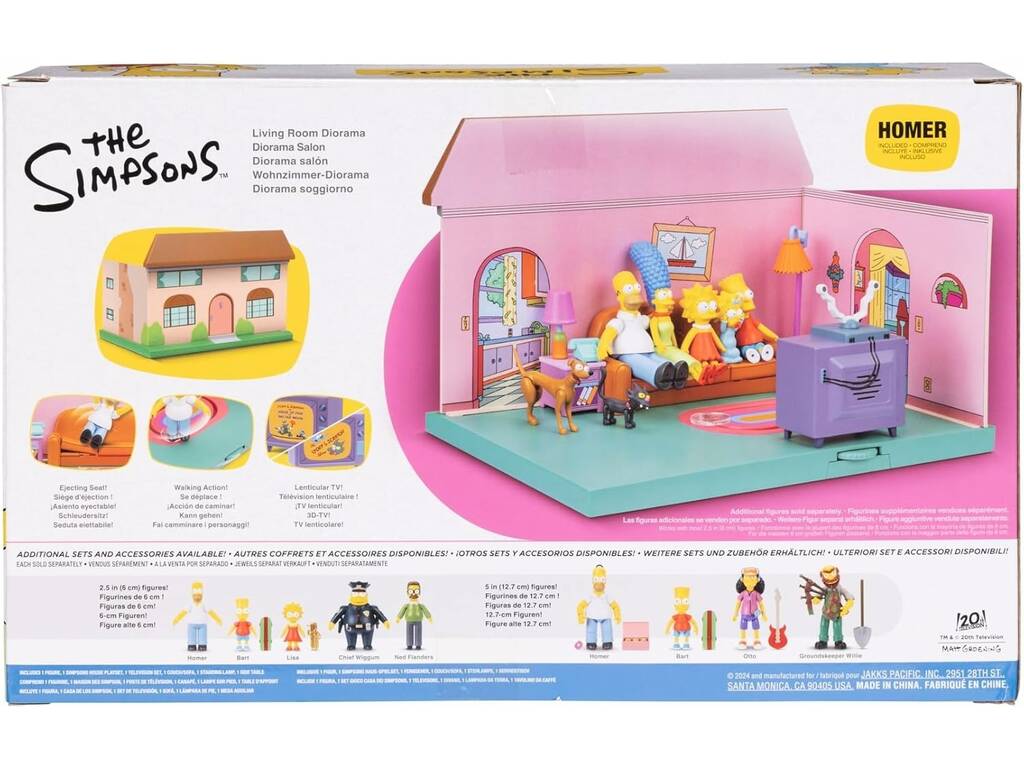 The Simpsons Diorama Salão com Figura Homer e Acessórios
