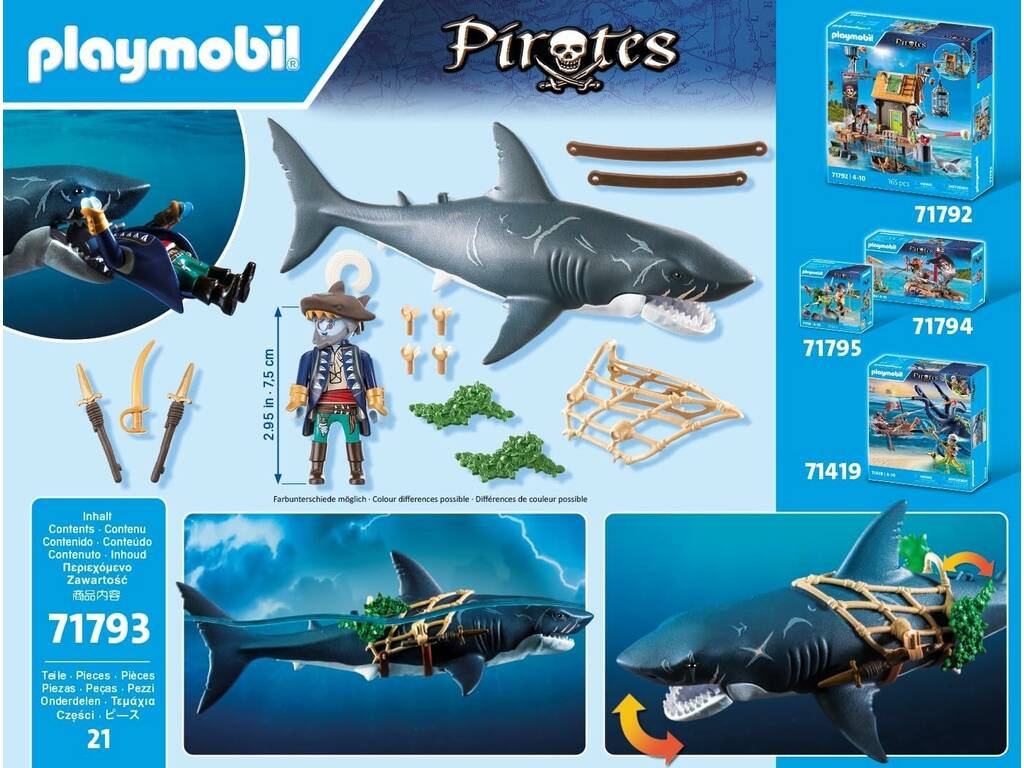 Playmobil Pirates Requin Géant avec Pirate