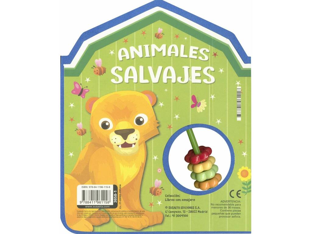 Livre avec hochet Animaux sauvages