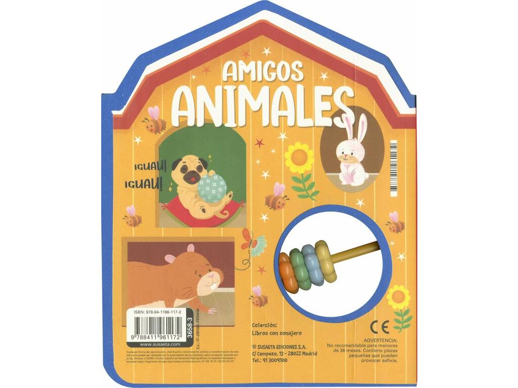 Livre avec hochet Amigos Animales