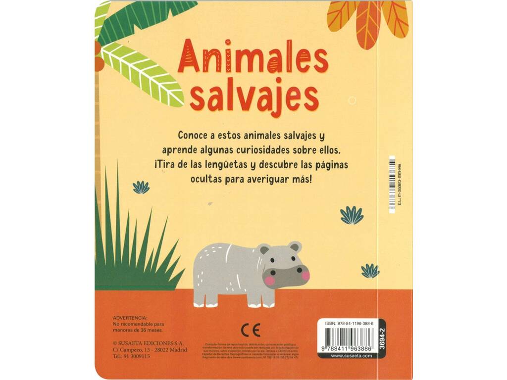 Livre de pages cachées Animaux sauvages avec onglets