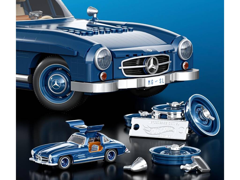 Hot Wheels Premium Series Mercedes Benz 300 SL Ensemble de construction avec véhicule
