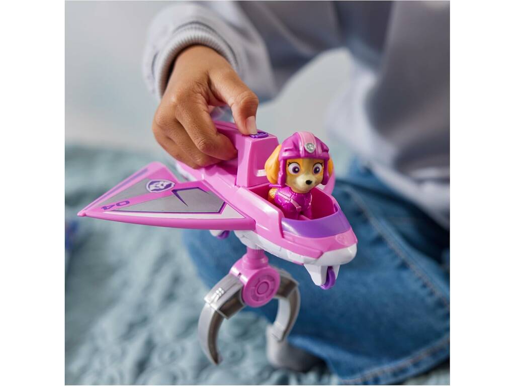 Patrulha Canina Air Rescue Figura Skye com Avião de Heróis e Pince