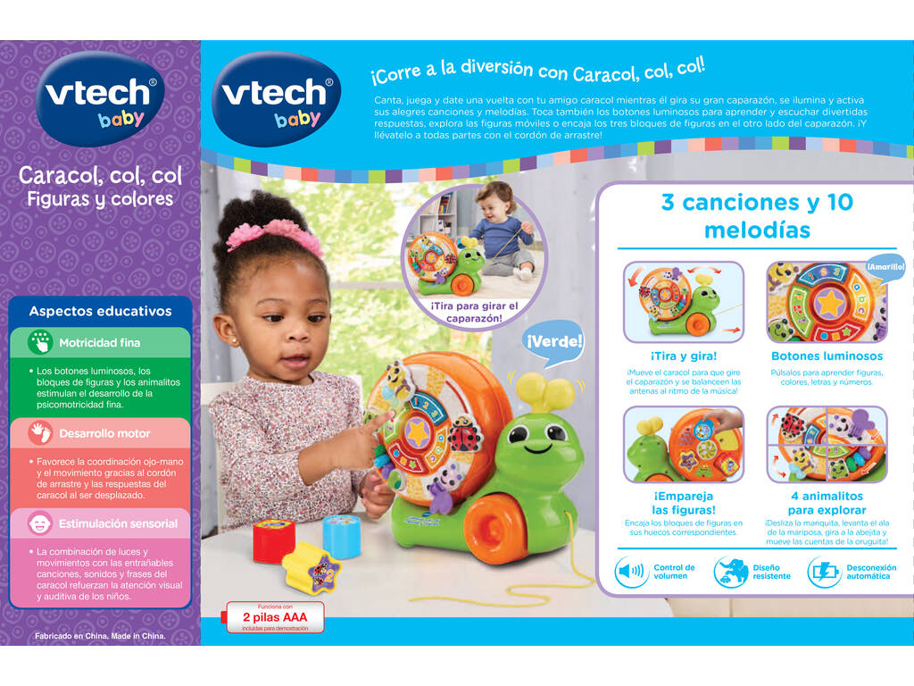 Vtech Baby Caracol, Col, Col Figures et couleurs