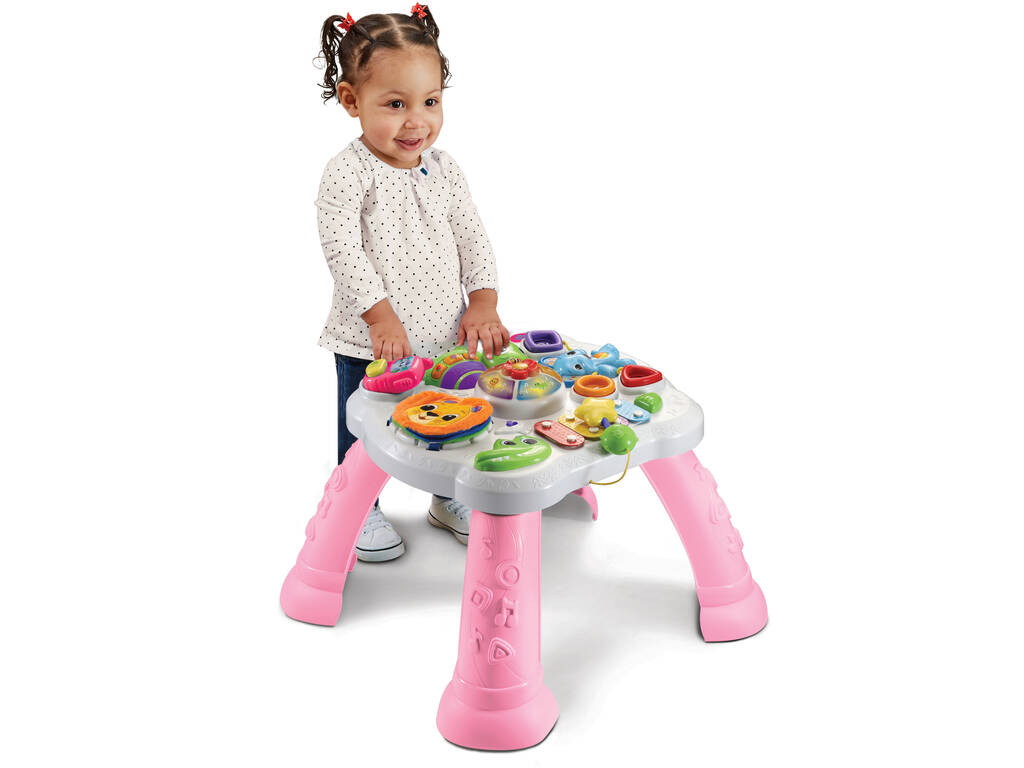 Table d'activités sensorielles pour enfants rose