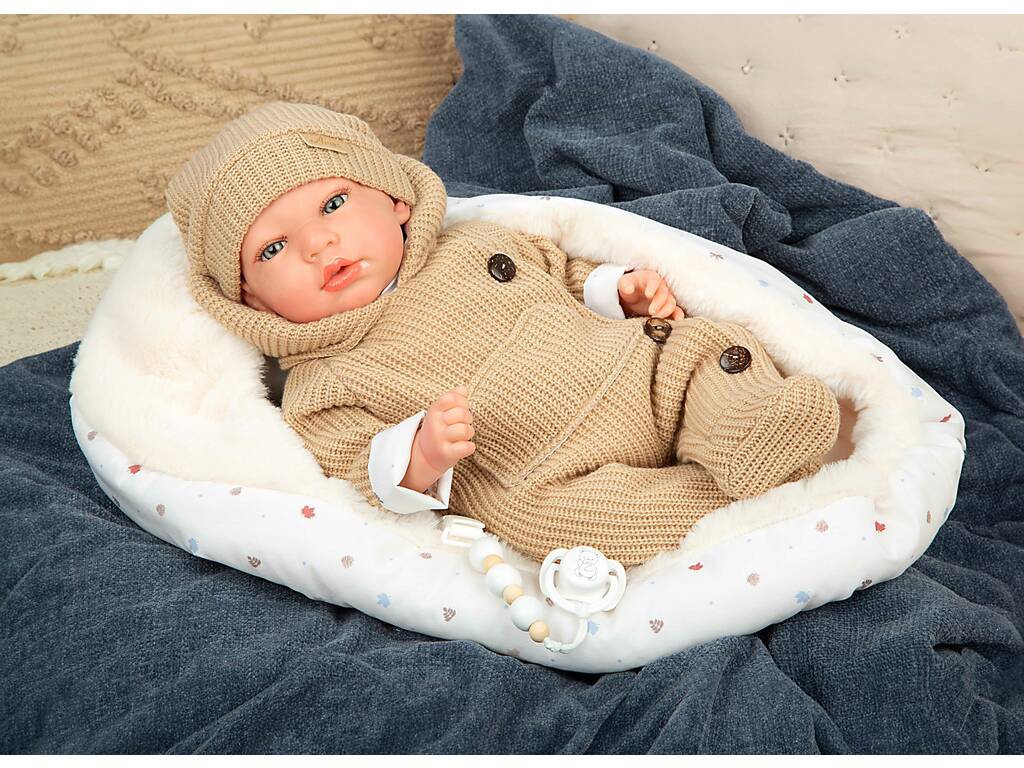 Poupée Reborn Olona de 40 cm avec sac de couchage beige