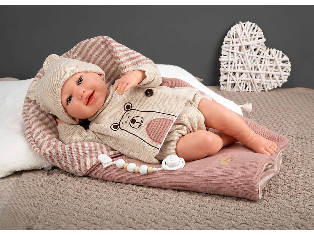 Muñeca Bebé Reborn Lain de 45 Cm con Saco de Dormir