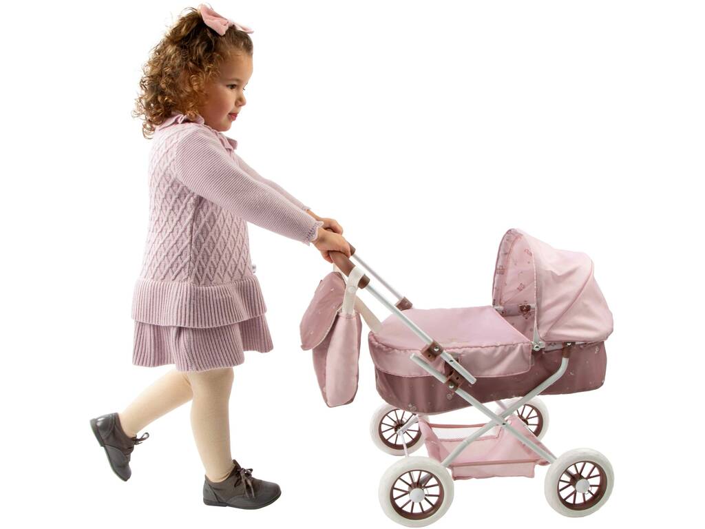Poussette pour poupées avec capote et sac