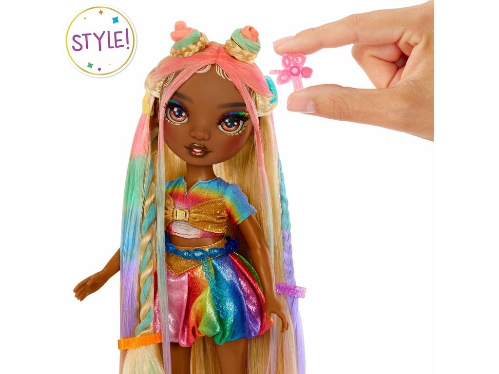 Poupée craie et coiffure Rainbow High Hair Meline Gold