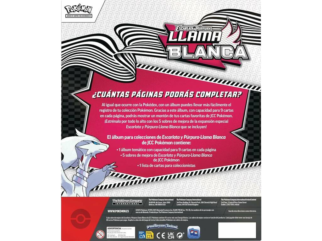 Pokémon TCG Escarlata e Púrpura Chama Branca Caixa Álbum para Coleções