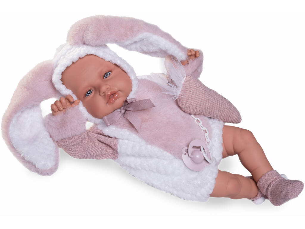 Poupée Bébé Babydoo Postures de 50 Cm Avec Ensemble Lapin 