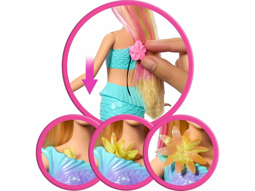 Barbie Flower Magic Mermaid Muñeca Sirena Rubia