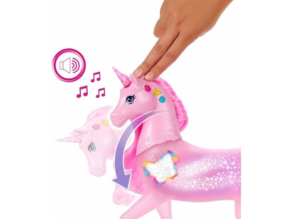 Barbie Unicornio Galopa y Brilla con Luces y Sonidos