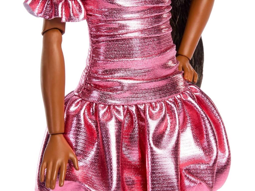 Barbie Deluxe Style Muñeca con Vestido Rosa Volantes de Burbujas