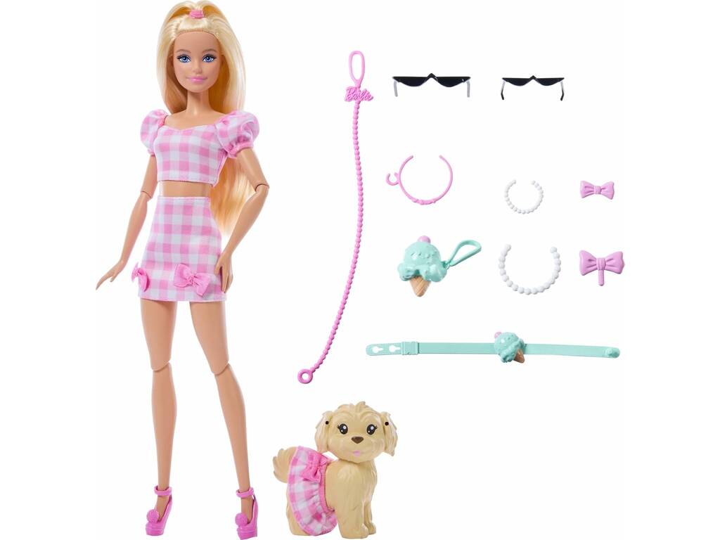 Barbie Twinning Looks Poupée Look Rose avec chien