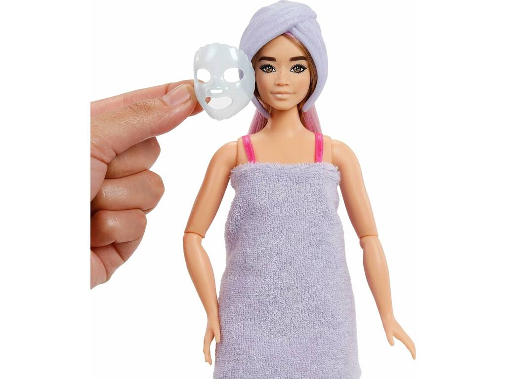 Barbie Party Unboxed Poupée avec palette rose et 10 surprises