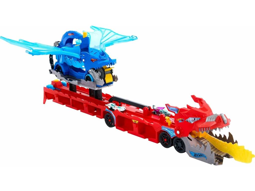 Hot Wheels City Dragon Transporteur avec Double Attaque Ultime