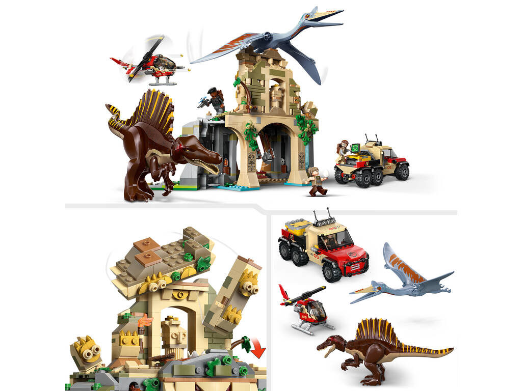 Lego Jurassic World Rebirth Misión Aérea: Spinosaurus y Quetzalcoatlus