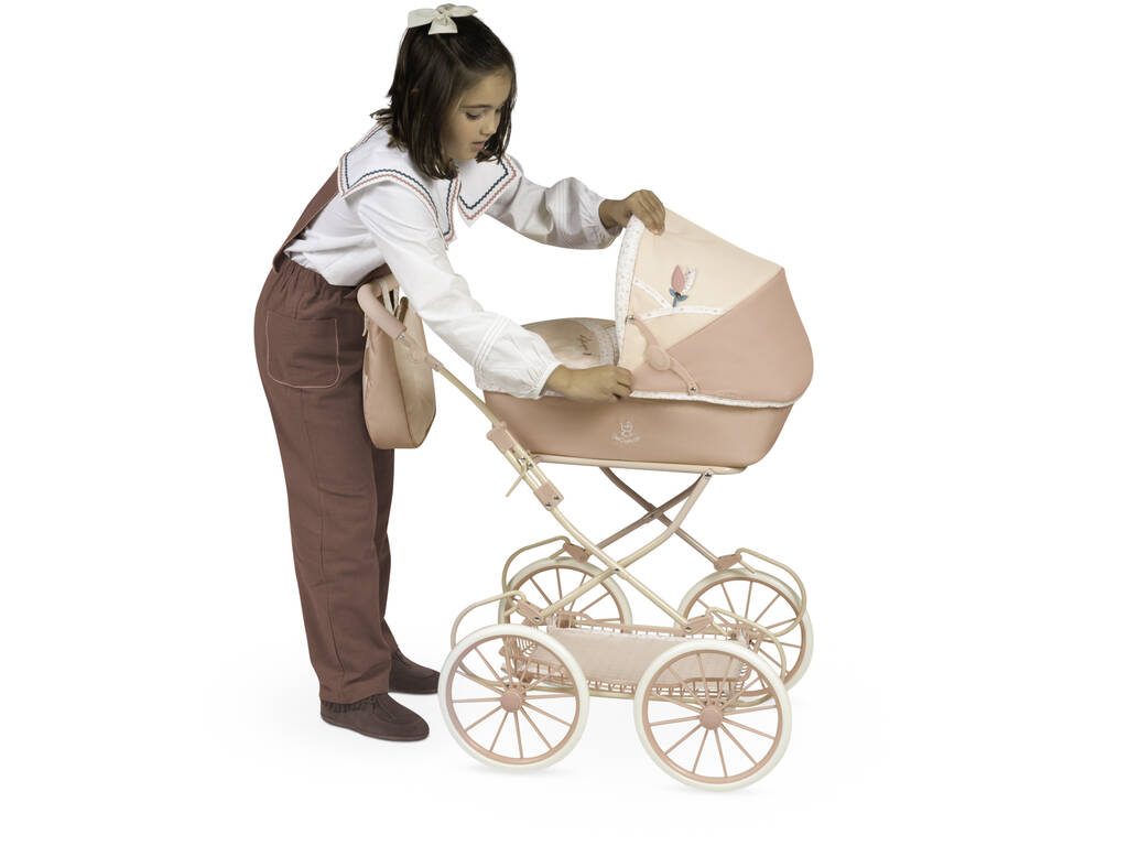 Tulipe Chariot pliable pour poupées avec parasol et sac