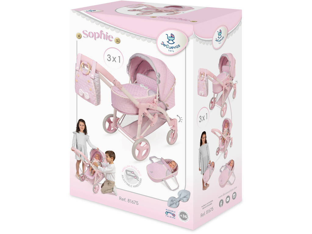 Sophie 3x1 Chariot de poupée pliable avec sac