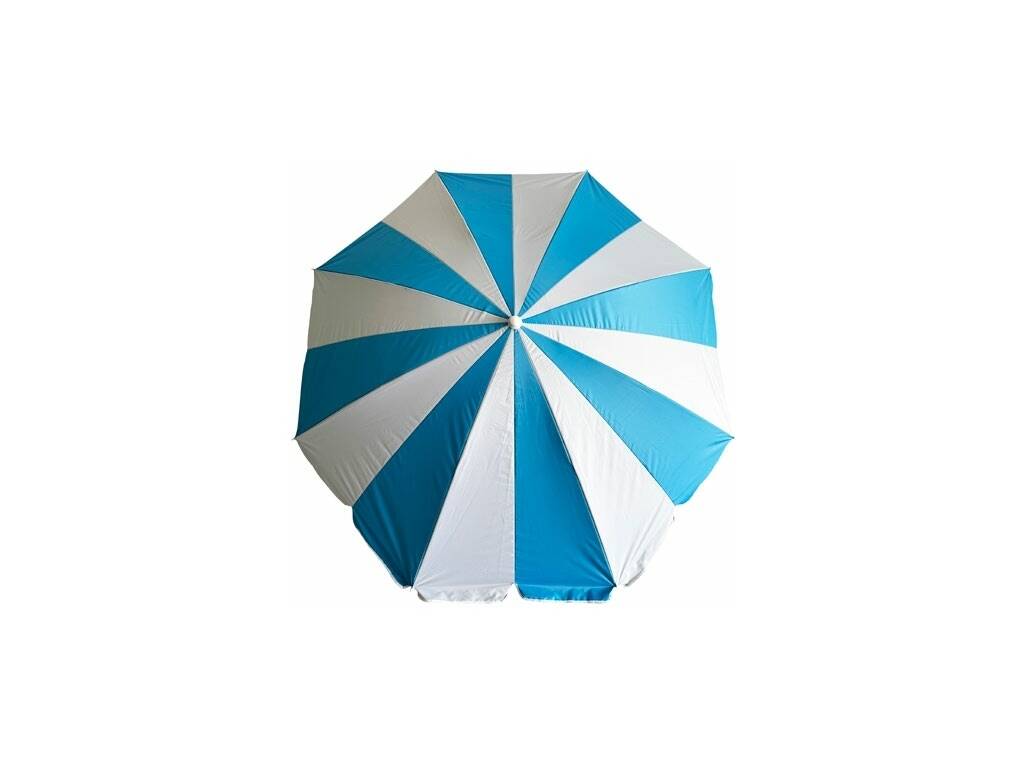 Parasol de plage en nylon orientable de 200 cm, 8 baleines et 16 panneaux avec protection UV +50