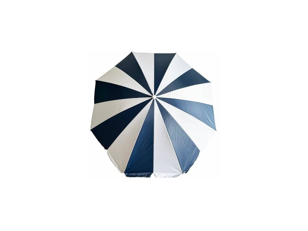 Parasol de plage en nylon orientable de 220 cm, 8 baleines et 16 panneaux avec protection UV +50
