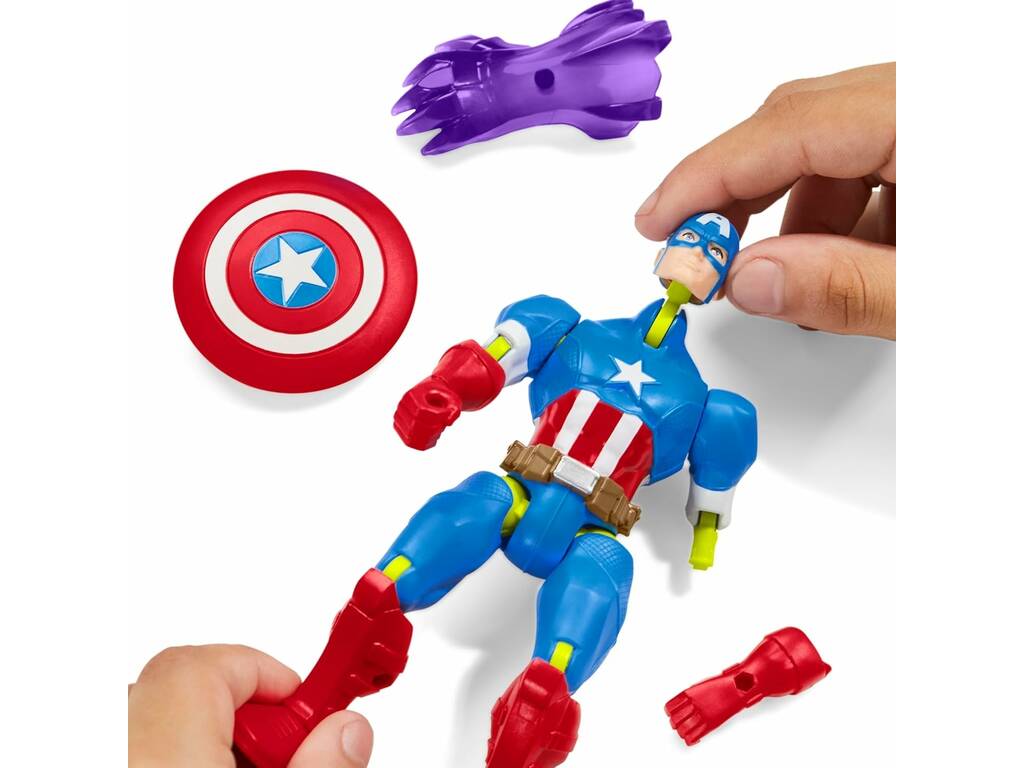 Marvel MixMashers Figura Básica Capitán América con Accesorios