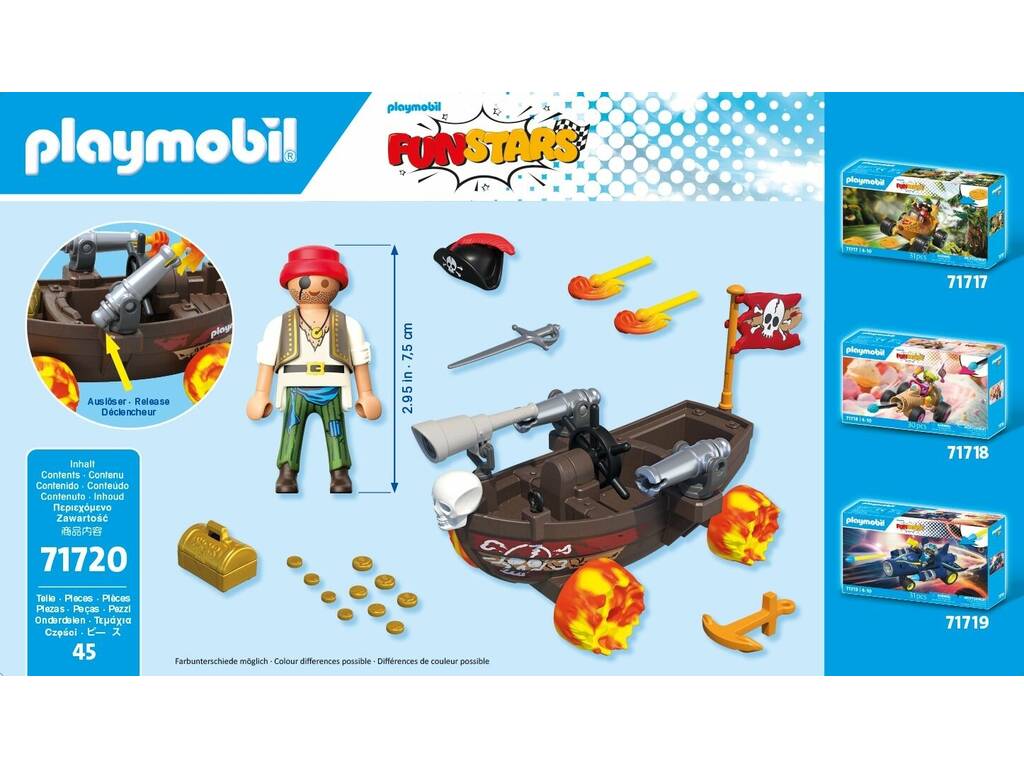 Playmobil FunStars Racing bateau pirate