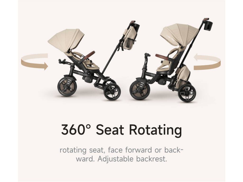 Triciclo Comfo Max 8 en 1 Beige Plegable