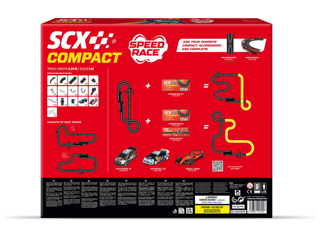 Scalextric Compact 1:43 Circuit Speed Race avec 2 véhicules